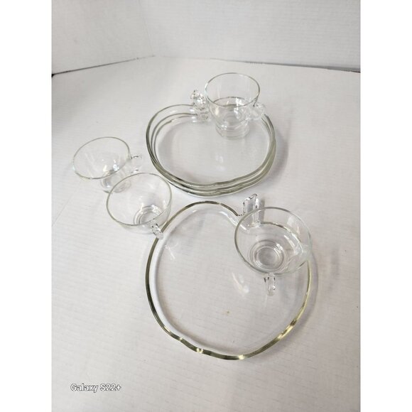 Apple Orchard Shaped Glass, Snack or Lunch Plate and cup Set of 4 (8 Pcs),Anchor - Picture 7 of 7